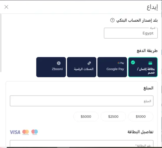  طرق الإيداع والسحب في شركة دبليو آر برو