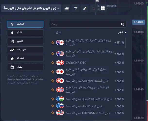منتجات التداول لدى شركة Pocket Broker