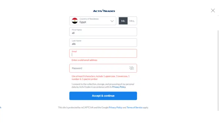 فتح حساب تداول لدى منصة ActivTrades