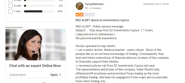 آراء العملاء حول شركة EZInvest