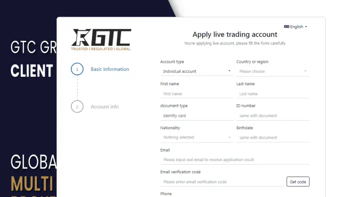 فتح حساب تداول مع GTCFX