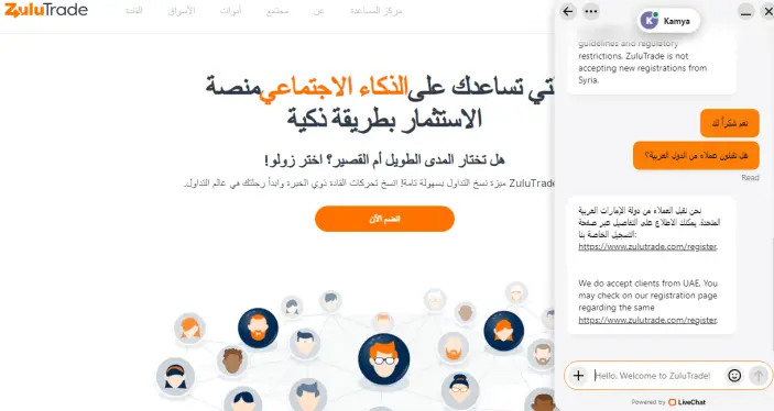 طرق التواصل مع شركة زولوتريد ZuluTrade