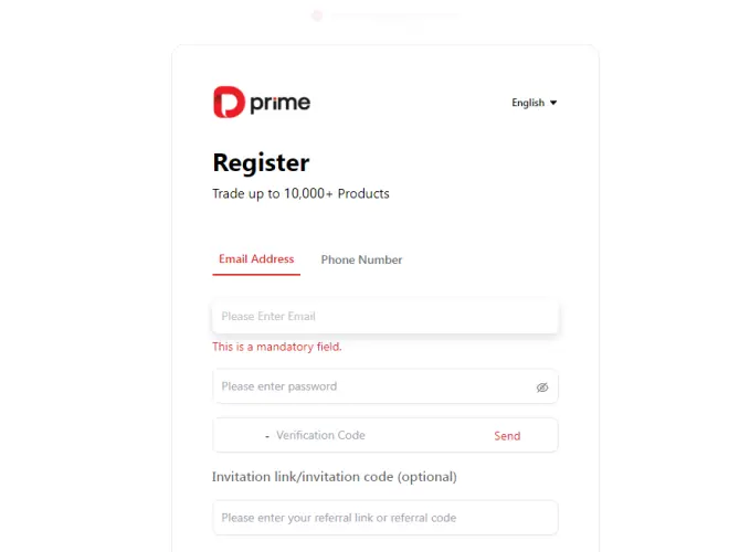 فتح حساب مع شركة Doo Prime